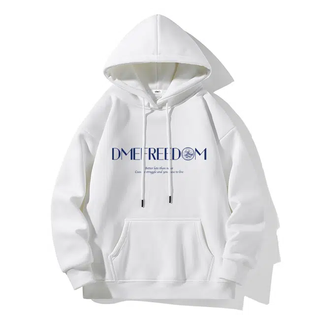【dme】 韩版街头创意时尚字母印花保暖舒适面料柔软个性百搭版型宽松卫衣 男女同款