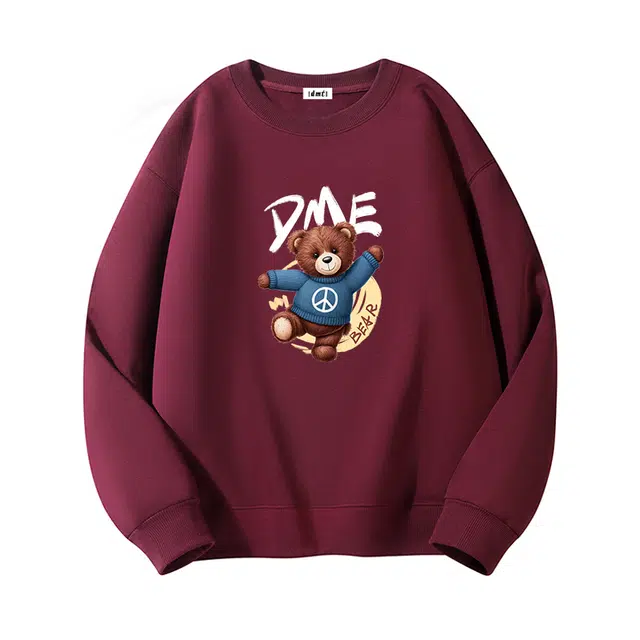 【dme】 美式复古潮牌玩偶插画风潮流宽松圆领百搭舒适中性风休闲卫衣 男女同款