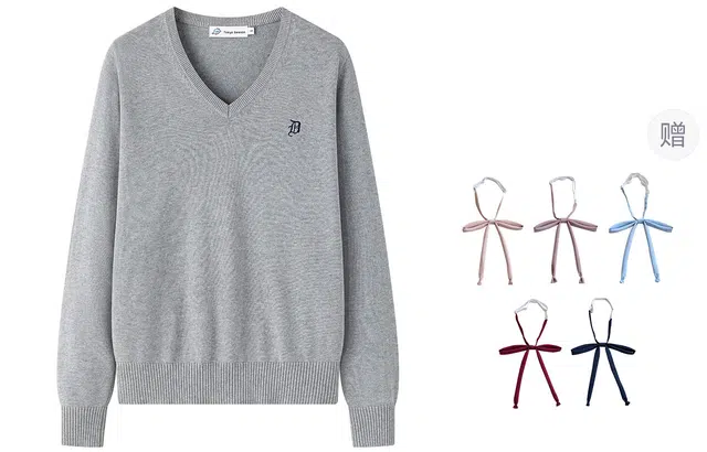 东鲸岁时记 复古加厚套头基础学院风针织衫 男女同款 灰色