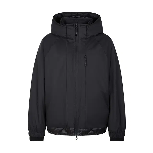 速写 短款连帽拼接保暖时尚通勤羽绒服 男款 本黑