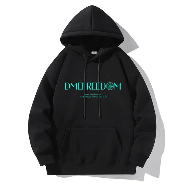 【dme】 韩版街头创意时尚字母印花保暖舒适面料柔软个性百搭版型宽松卫衣 男女同款