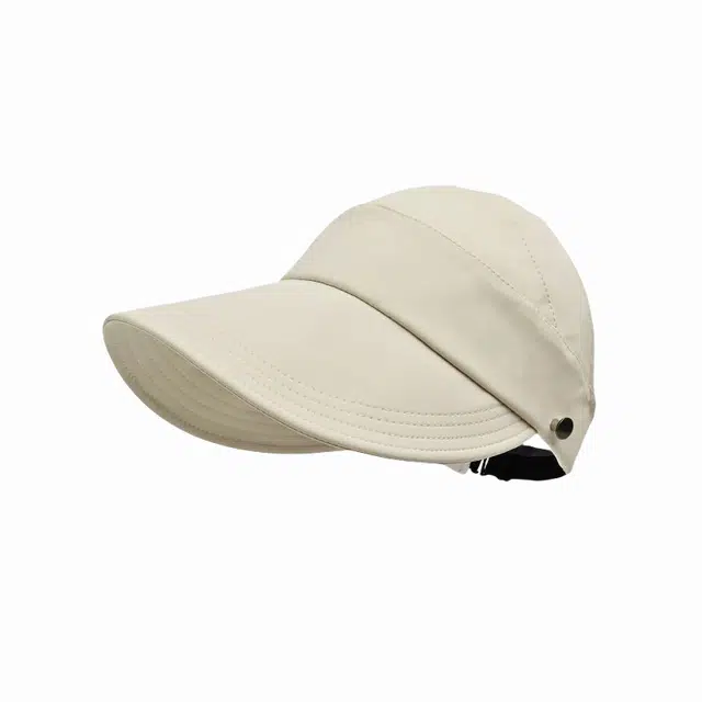 北极绒 夏季速干空顶遮脸扎马尾百搭大头围显脸小遮阳户外出游 聚酯纤维 防晒帽 男女同款情侣款