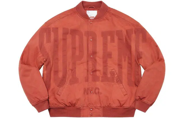 Supreme Washed Knockout Denim Varsity Jacket
