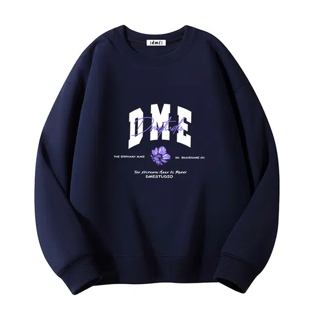 【dme】 百搭简约美式重磅宽松休闲纯色长袖卫衣 男女同款