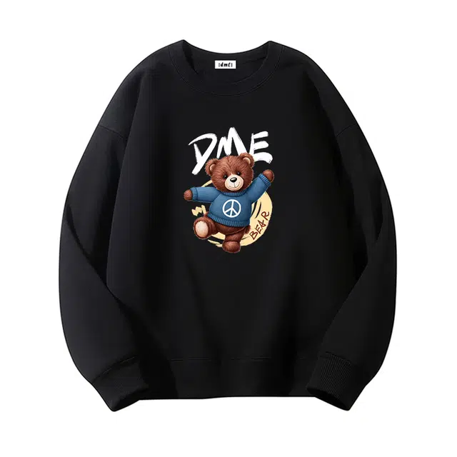 【dme】 美式复古潮牌玩偶插画风潮流宽松圆领百搭舒适中性风休闲卫衣 男女同款