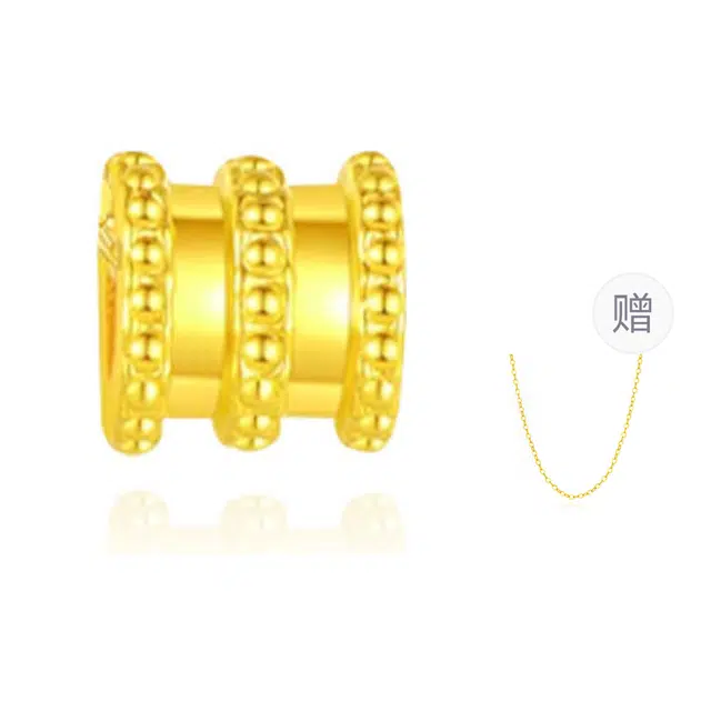 【S999纯黄金 甄选高品质】 金师傅 小蛮腰 好运莲莲吉祥如意新中式国潮气质简约百搭保值储存 足金 一口价 黄金珠串 男女同款情侣款