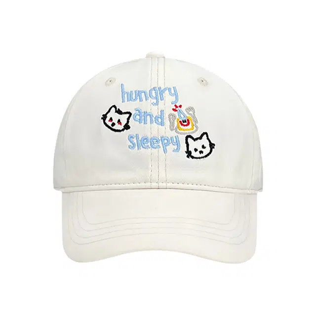 浪莎 可爱卡通小狗刺绣春夏季宽檐防晒遮阳学生时尚百搭大头围显脸小 棉 鸭舌帽 男女同款情侣款