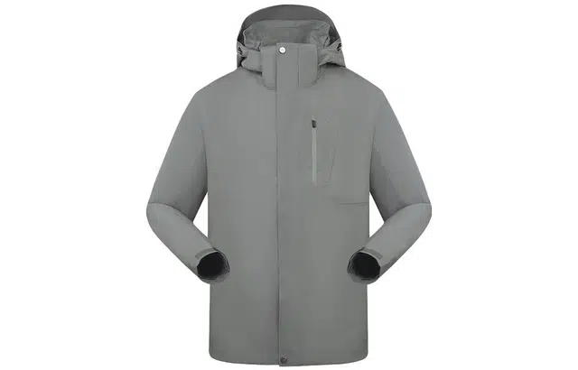 探路者 纯色防水防风三合一连帽冲锋衣 男款