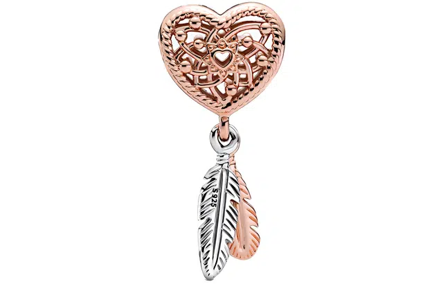 Pandora Dreamcatcher Heart Charm Rose Gold