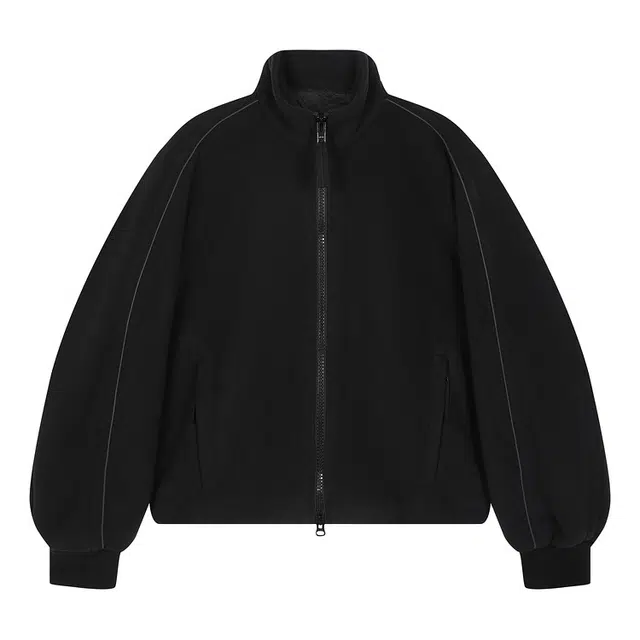 速写 摇粒绒拉链宽松立领长袖夹克外套 男款