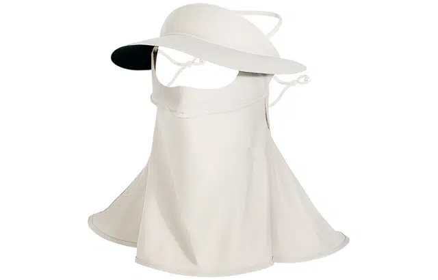 优幽兰 韩版百搭护眼角脸罩夏季防紫外线骑车遮阳帽子一体护颈薄款脸基尼户外出行必备 锦纶 防晒面罩 女款