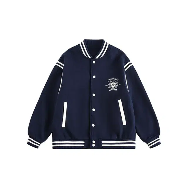 极限涡轮 美式复古字母印花棒球服外套学院风拼接运动刺绣春秋季宽松情侣款撞色夹克 男女同款