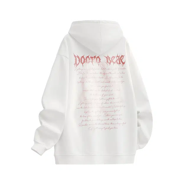 萌芽熊 字母连帽透气百搭宽松休闲卫衣 男女同款