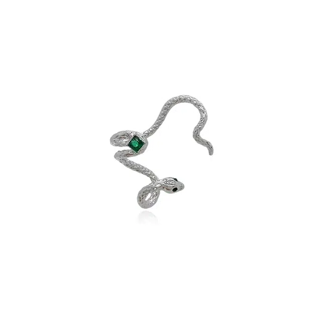 希遇 潮汐灵蛇新中式 轻奢小众设计日常百搭 时尚简约  冷淡风创意设计 合金 耳夹 男女同款情侣款