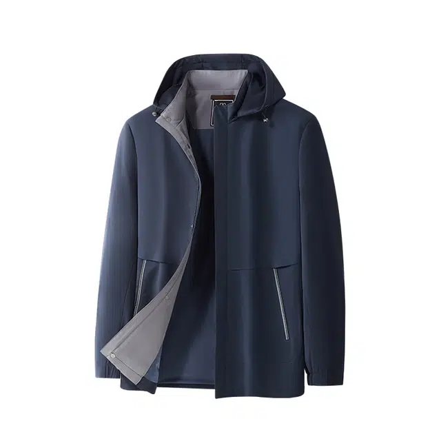 红豆 休闲简约可脱卸连帽夹克外套 男款