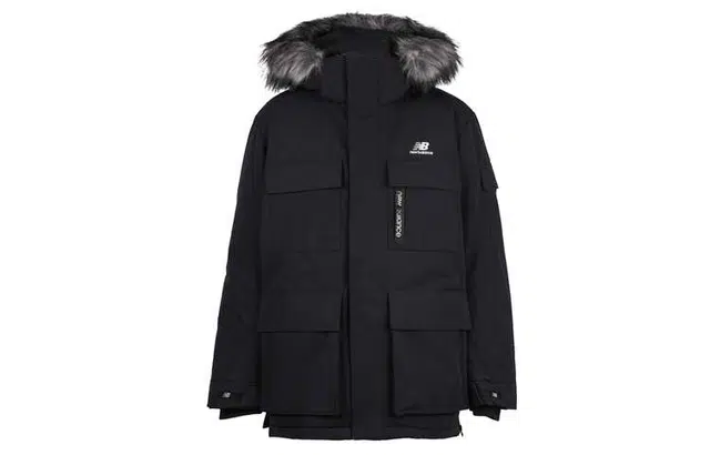 New Balance Down Jacket Hooded Mid-Length Black