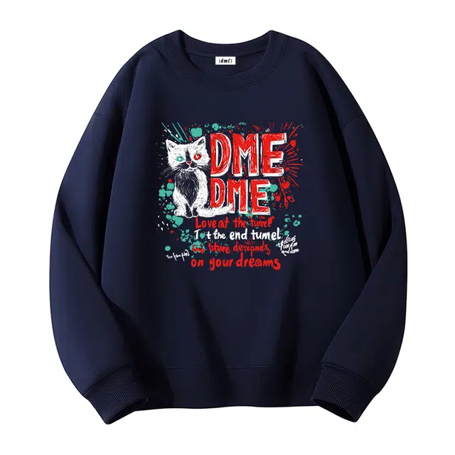 【dme】 宽松字母重磅落肩休闲百搭长袖卫衣 男女同款