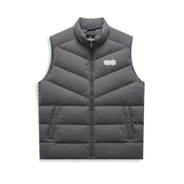 特步 加绒保暖 时尚简约舒适 羽绒马甲 男款