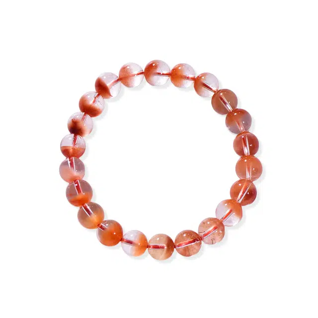 祥燕 高端珍品红兔毛聚宝盆转运暴富显白高级感日进斗金好运天然 红水晶 手串 男女同款情侣款