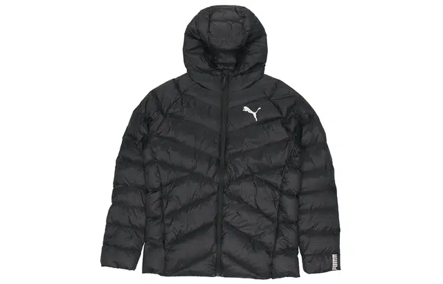 Puma Logo Down Jacket Hoodie Black