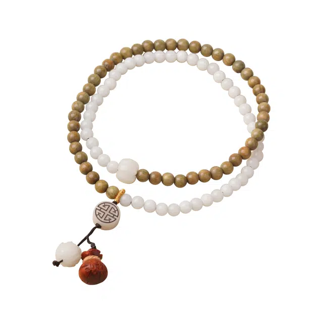 芳缘小傅 平安纳福 #好运转运珠 多圈禅意文玩佛珠#好运 绿檀 木作手串 男女同款情侣款