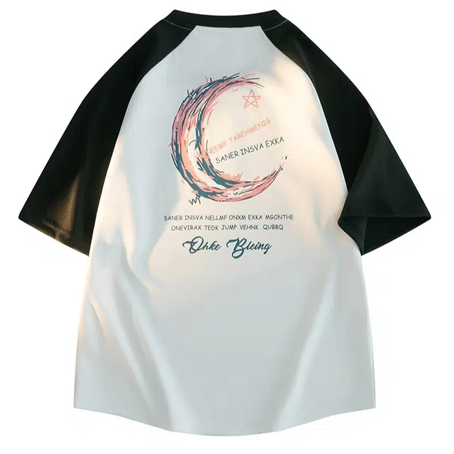 大白鲨 设计感亲肤拼接撞色短袖短裤休闲运动套装 男款