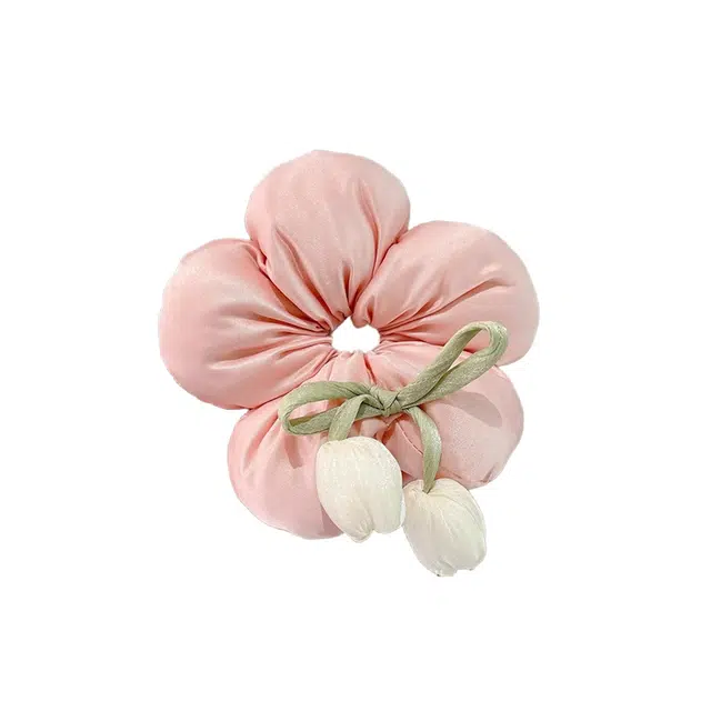 水中玉 韩系花朵枕头大肠发圈扎头头饰发绳慵懒风丸子发饰 皮筋 头绳 女款