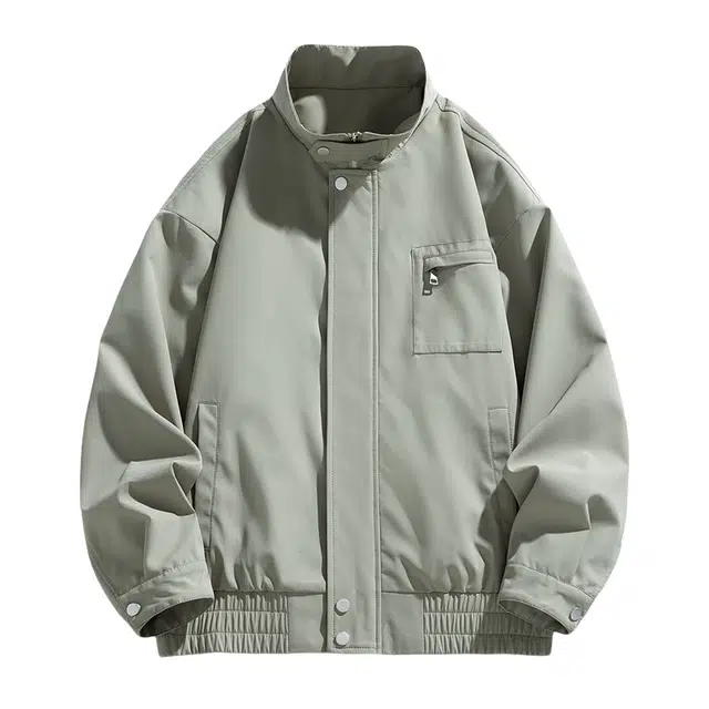 雅鹿 立领宽松休闲纯色外套高级感男士外套潮流防水夹克 男女同款