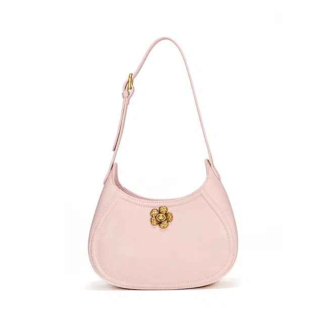 西木汀 泡芙塔可 高级感小众设计复古山茶花锁扣 牛皮革 单肩包 常规 女款 多色