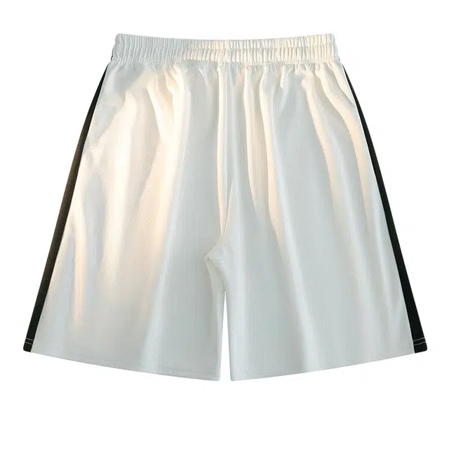 大白鲨 设计感亲肤拼接撞色短袖短裤休闲运动套装 男款