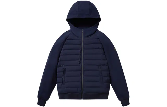 波司登 轻薄拼接拉链纯色连帽薄款短款羽绒服 男款