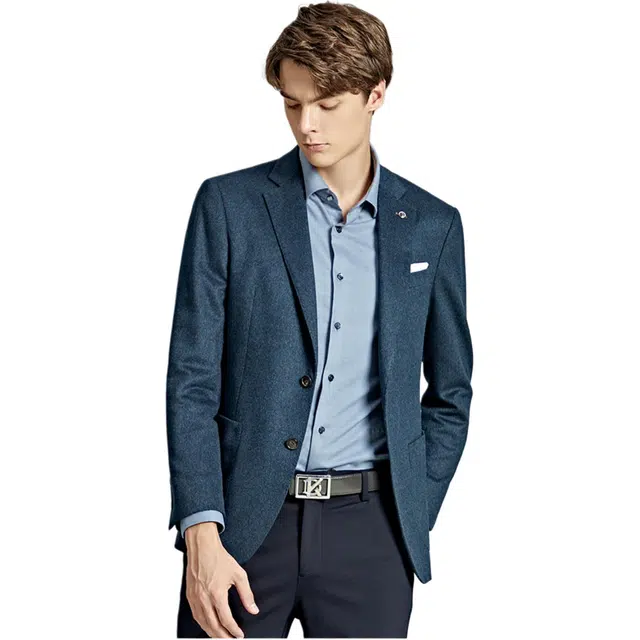 迪柯尼 商务时尚通勤西装 男款 蓝绿