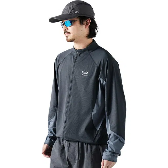 蓝岐 轻薄透气散热吸湿速干抗菌立领结构拼接骑行长袖夹克 男女同款