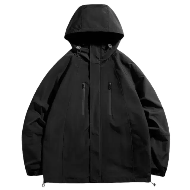 雅鹿 男士防水防风纯色工装外套情侣款薄款户外夹克 男女同款