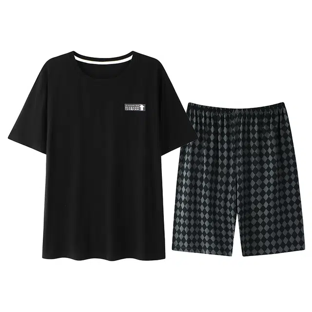 俏霓桐 时尚运动休闲简约亲肤舒适家居服可外穿睡衣套装 男款 图色