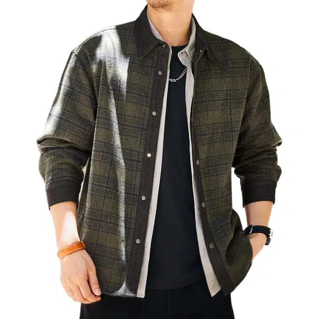 格蓝鹿 潮流高街高端复古百搭舒适简约大气质感长袖衬衫 男女同款