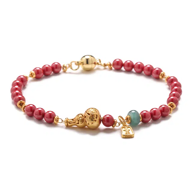 凤凰涅磐 帝王砂国风葫芦串珠小众红色 礼盒 朱砂 手串 男女同款情侣款