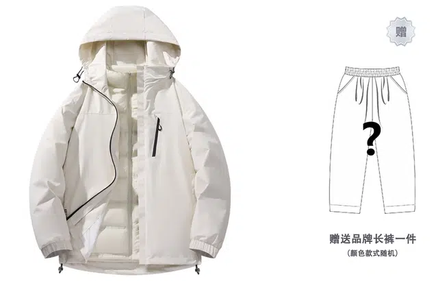 泰迪珍藏  纯色基础款山系户外登山徒步防风防水可拆卸羽绒内胆防寒保暖宽松休闲连帽三合一 冲锋衣 男女同款