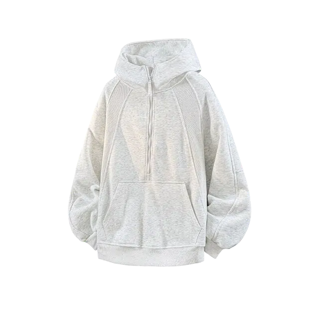 臣目 潮牌美式高街重磅连帽纯色舒适长袖卫衣 男款