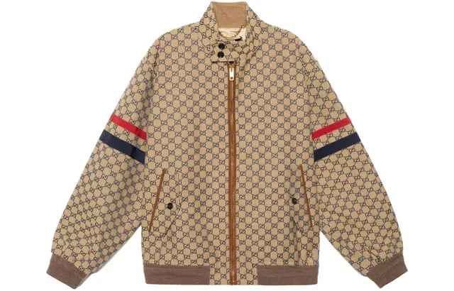 Gucci Striped Print Jacket Beige