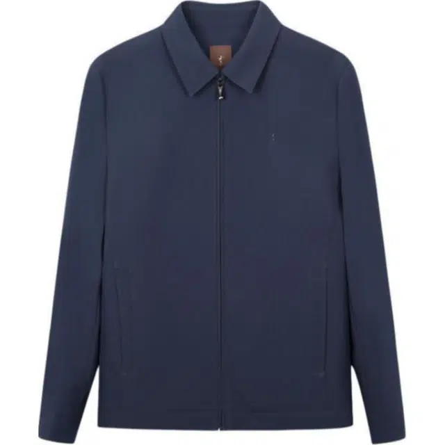 才子 商务舒适休闲刺绣翻领夹克外套 男款