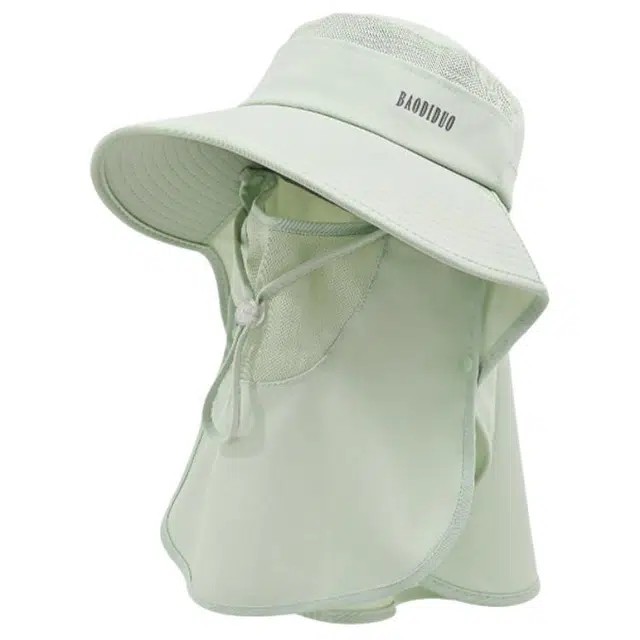 优莲茵 全方位护颈一体大帽檐户外面罩遮阳 轻便舒适透气简约时尚百搭 聚酯纤维 防晒帽 男女同款情侣款