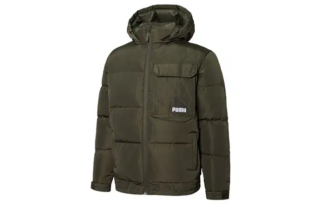 Puma Oversized Pocket Down Jacket Olive