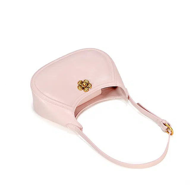 西木汀 泡芙塔可 高级感小众设计复古山茶花锁扣 牛皮革 单肩包 常规 女款 多色