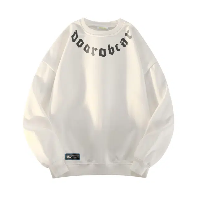 萌芽熊 美式字母印花宽松运动休闲百搭圆领套头卫衣 男女同款