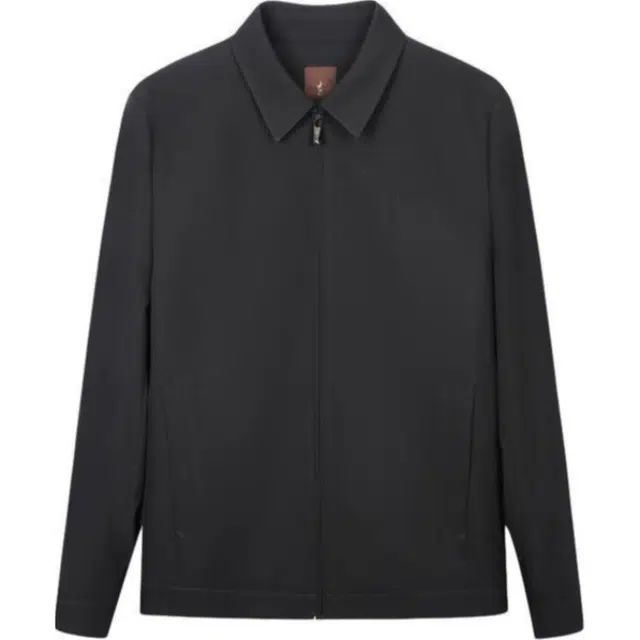 才子 商务舒适休闲刺绣翻领夹克外套 男款