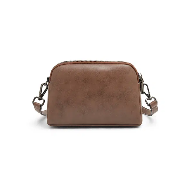 老人头 复古时尚休闲百搭小方包 头层牛皮 斜挎包 女款 棕色