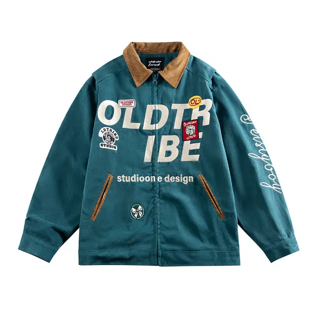 费尔岛上的猫 美式复古潮流百搭翻领外套夹克 男女同款