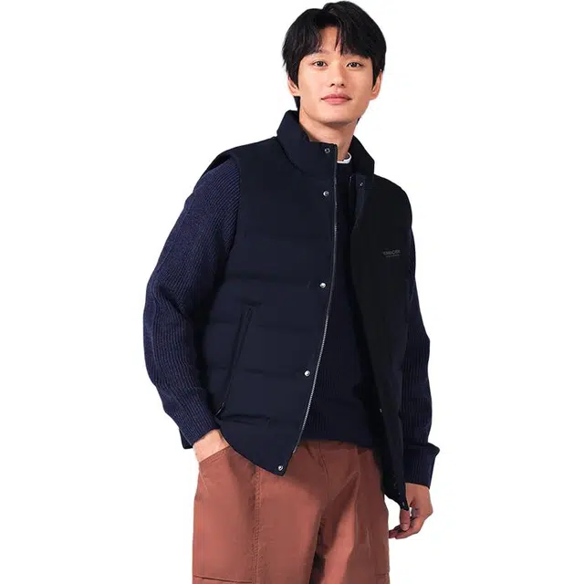 坦博尔 羽绒立领休闲无缝直充保暖马甲 男款