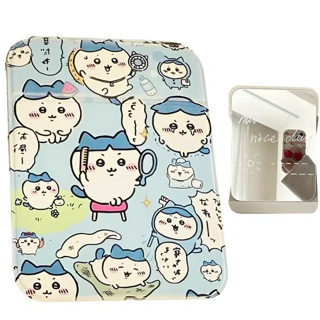 繁花森林 可爱卡哇化妆镜高清大号小镜子女宿舍可立台式折叠镜便携随身镜美容工具化妆工具